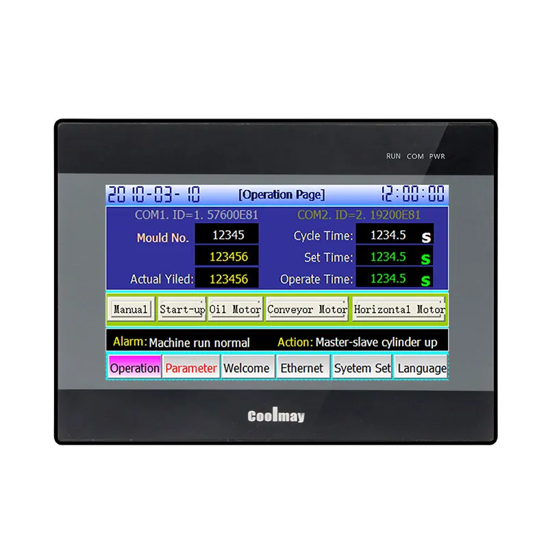 Coolmay QM3G-70FH-44MT-5AD2DA-485P HMI PLC Touch Screen RS232 RS485 Programmable Logic Controller