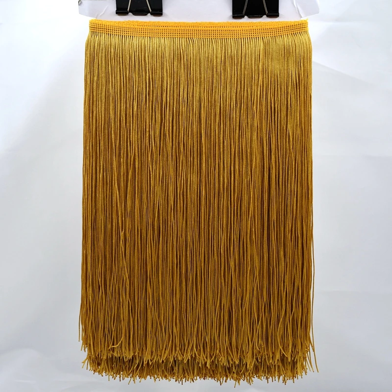 Hot sale 30CM 12Inch Washable Silky Long Polyester Lace Fringe For Dancing Dress