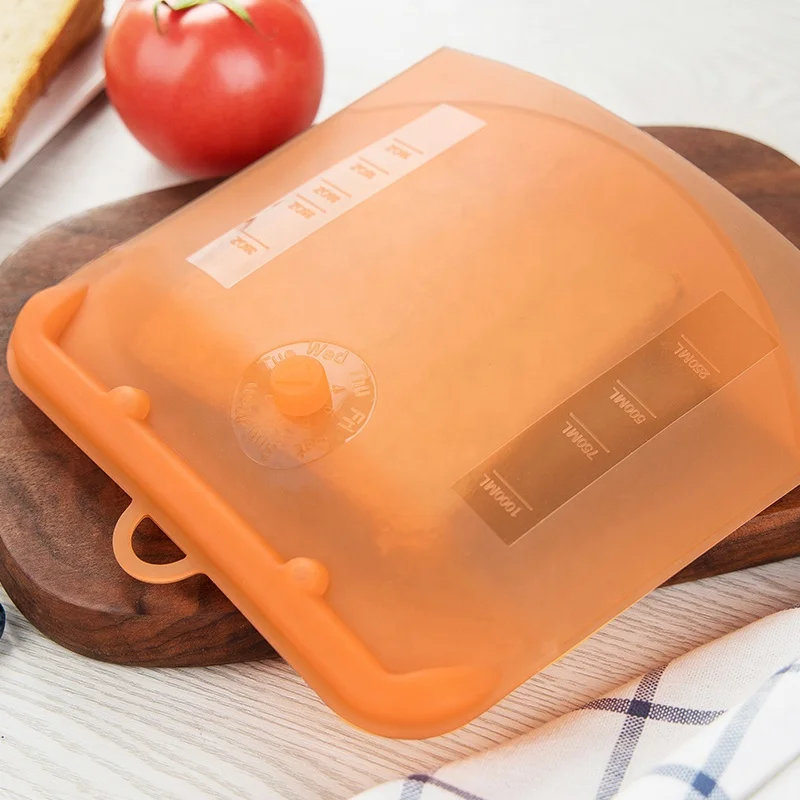 China High Quality 100% Reusable Silicone Food Bag Food Storage Bag Set For Kitchen Use