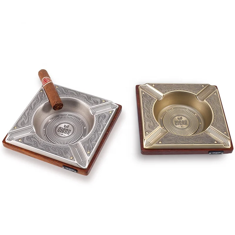 New Design Smoking area of the hotel cigar ashtray metal bar tools luxury cigar ashtray 2024 Luxury metal holder cigar ashtray