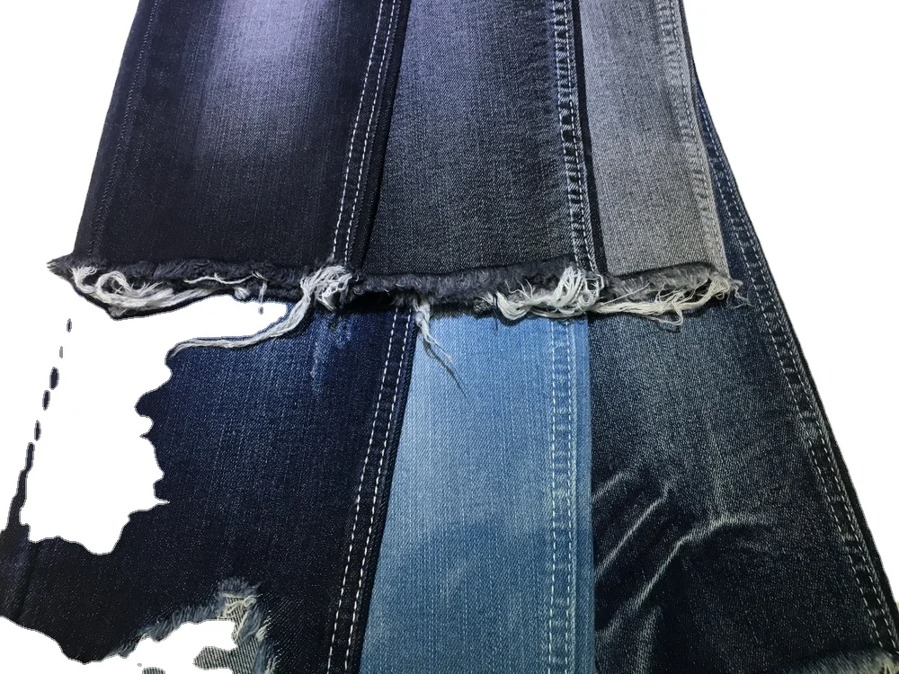 American high waist power stretch slub jean denim textile for girl pants