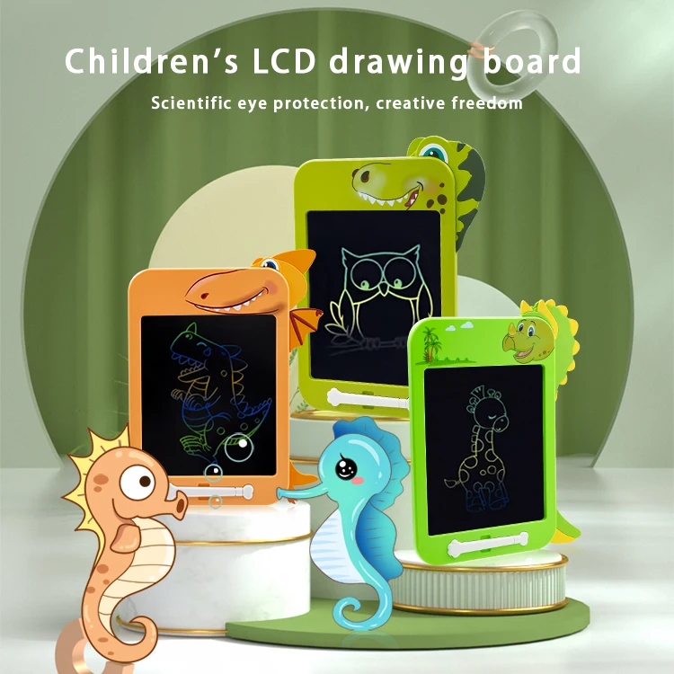 2024 Новое поступление мультяшных крокодиловых форм 10 5 дюймов ЖК-планшет для письма игрушки рисования памятки колодки детей каваи канцелярские принадлежности