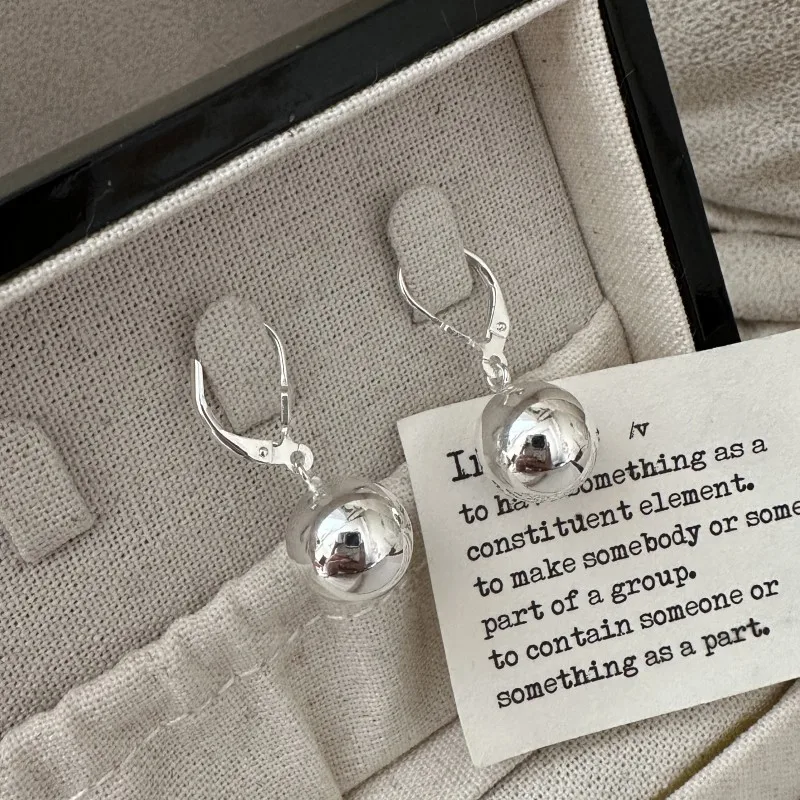925 sterling silver ball pendant earrings for women casualretro ear jewelry fashion jewelry