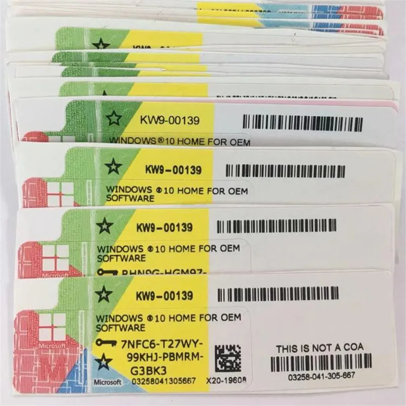 Оптовая продажа, оригинальный ключ OEM с наклейкой COA на Windows 10 pro, 32 бит/64 бит, цифровой ключ