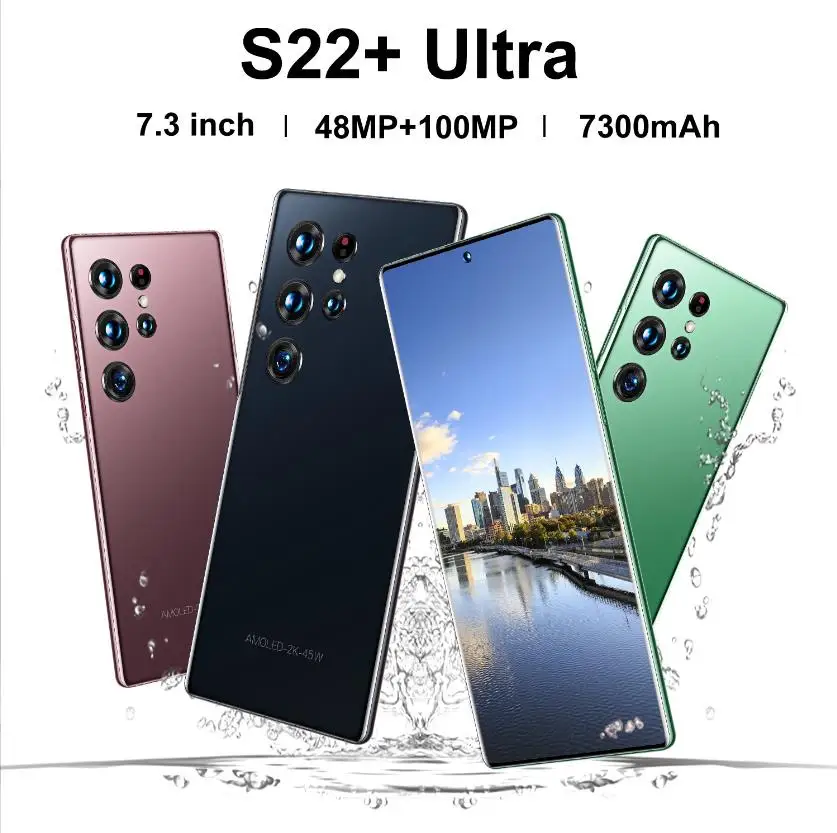 Hot Selling S22 ULTRA original 16GB+1TB 48MP+108MP face unlock full Display Android 12 Cell Phone Smart Mobile Phone