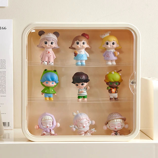 Transparent Wall Mounted Clear Figures Display Box Dustproof Blind Box Storage Rack Toy Doll Organizer With Door