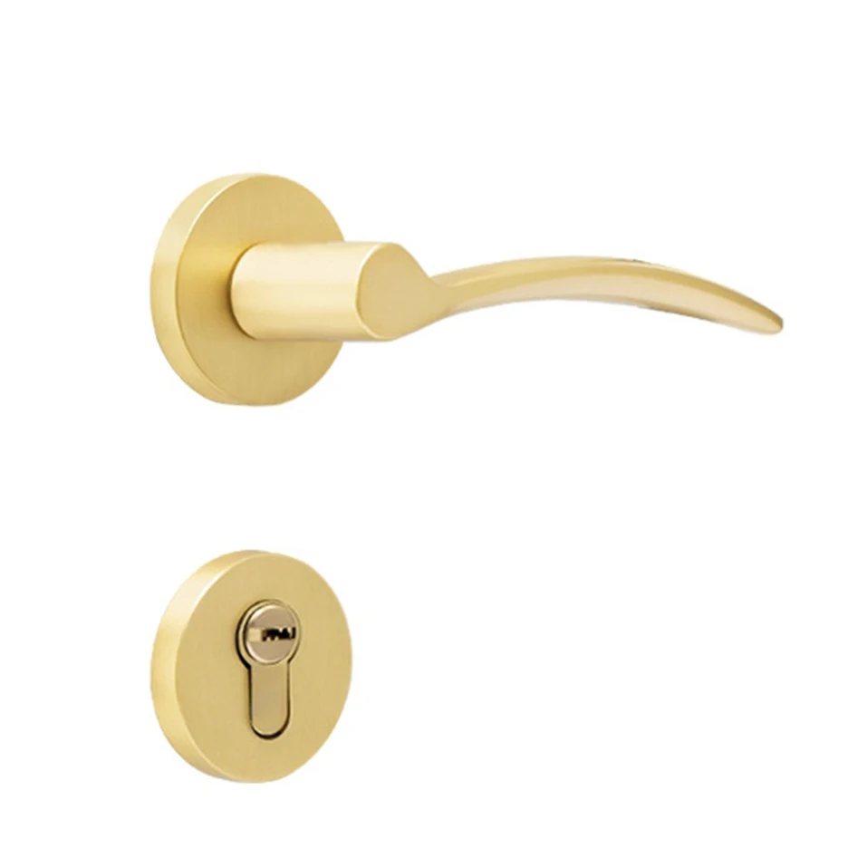 FREE SAMPLE Bedroom door lock copper simple universal villa silent lock Light luxury solid handle indoor door locks
