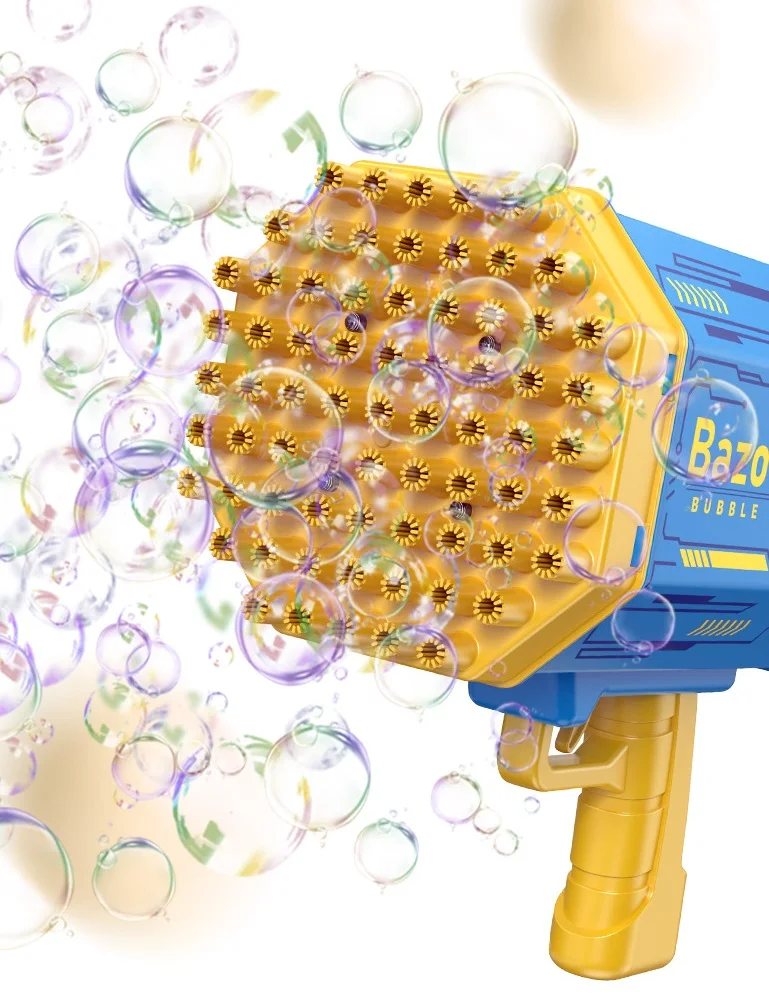 69 Hole Gatling Bubble Machine for Children Automatic Bazooka Bubble Gun wit Color Light Electric Soap Bubble Maker Toy For Kids