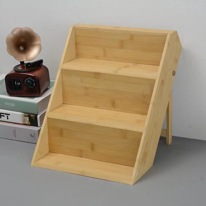Kruidenrek Bamboo and Wood Seasoning Rack Multi-layer Folding Seasoning Rack Storage Tank Set