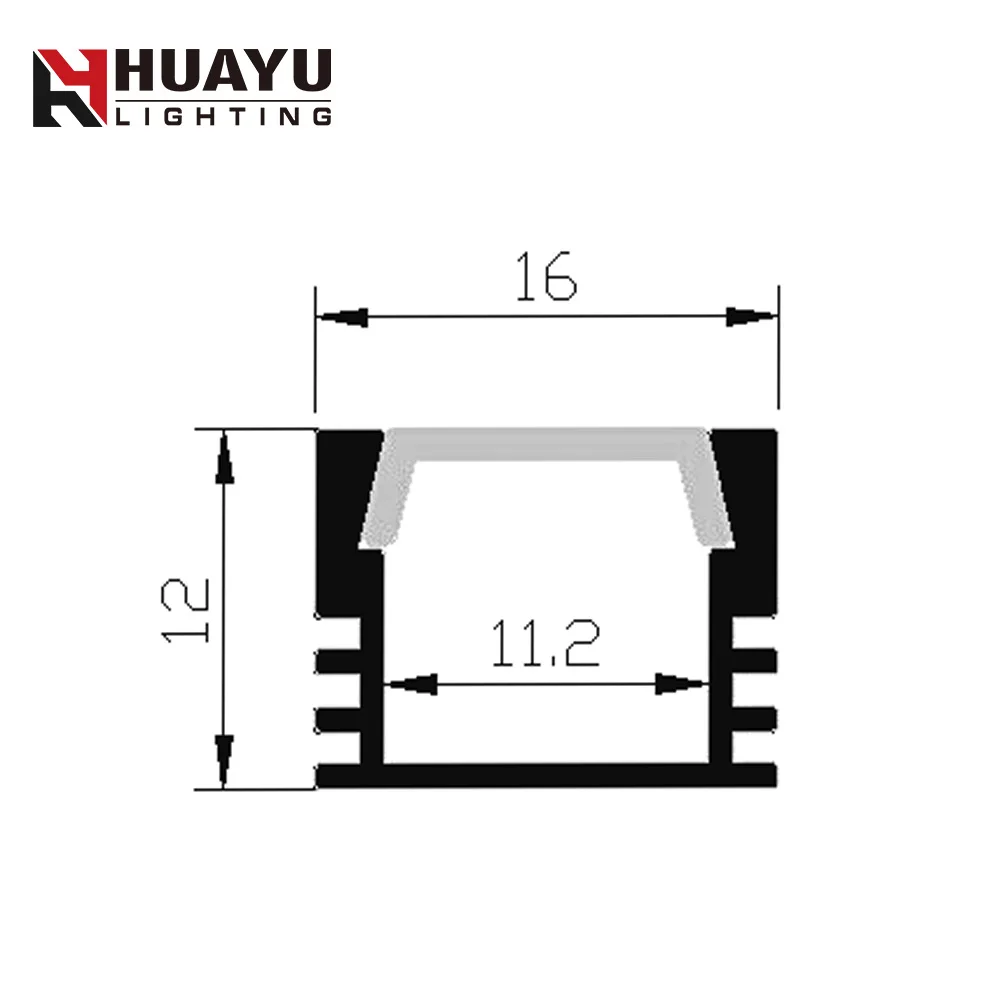 LED aluminum profile LED aluminum strip light channel manufacture U1612 Model