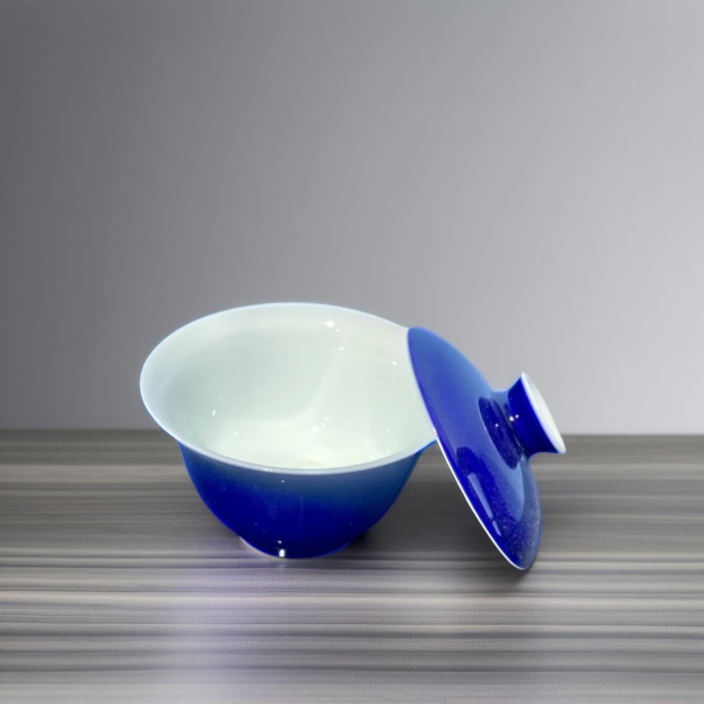 2024 Китай оптовая продажа новый фарфоровый синий Gaiwan блюдце с крышкой каботажная чашка чайный набор gongfu