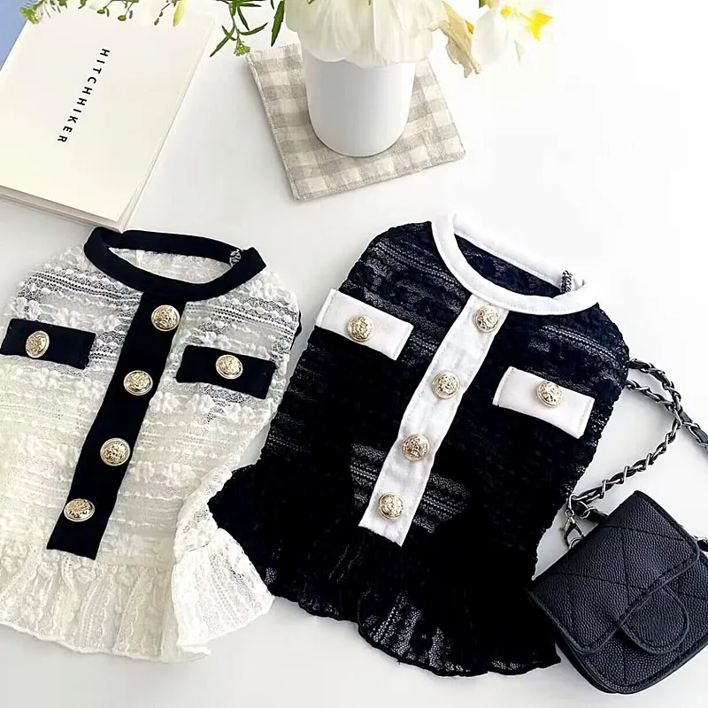 Fashion  Dress for Dog Skirts Luxury Design Pets Outfits Clothes Party Lace Dress Dog Skirt Pet Costume Summer clothes for dogs