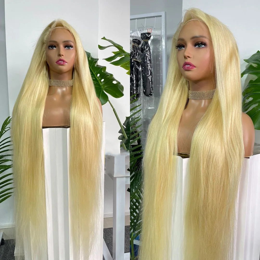 DropShipping 4x4 5x5 13x4 Lace Full Frontal Wig 100% Human Hair 613 Blonde Straight  Glueless Wigs 180% Wholesale Vendor