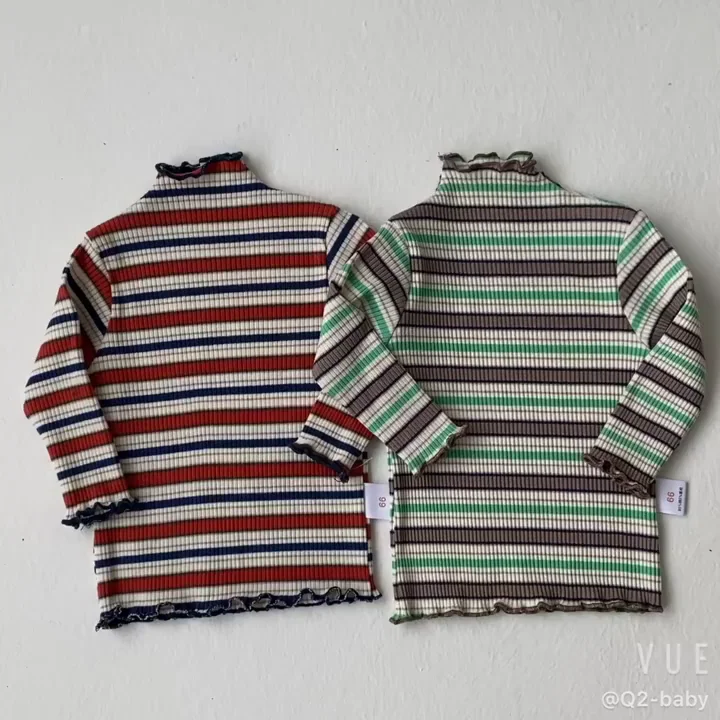 
Q2-baby 3557 China Supply Toddler Long-Sleeve T-Shirt Striped Baby T Shirts Clothing 