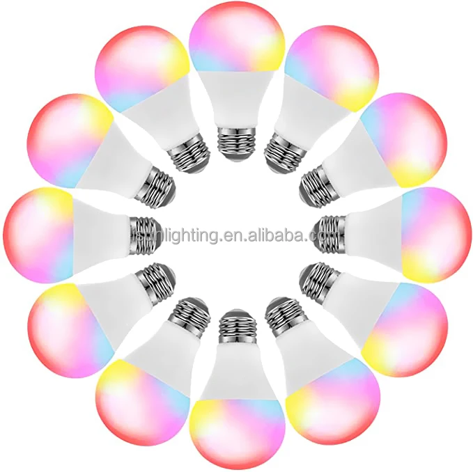 Smart RGB CCT Bulb Light 9W 12W 15W E27 E26 Tuya wifi beacon smart control A60 A70 bulb light