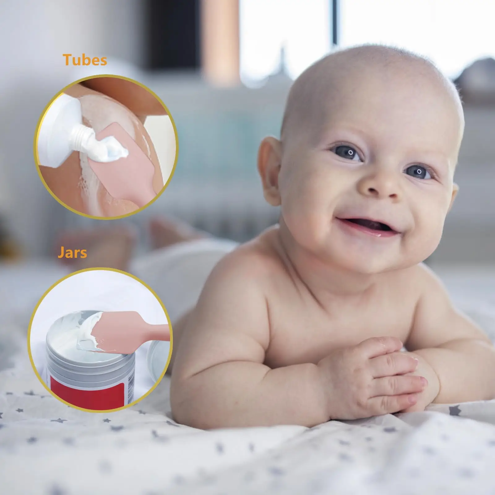 Baby Diaper Cream With Suction Cup Base Spatula Applicator Soft Silicone Butt Paste Spatula Diaper Cream Brush