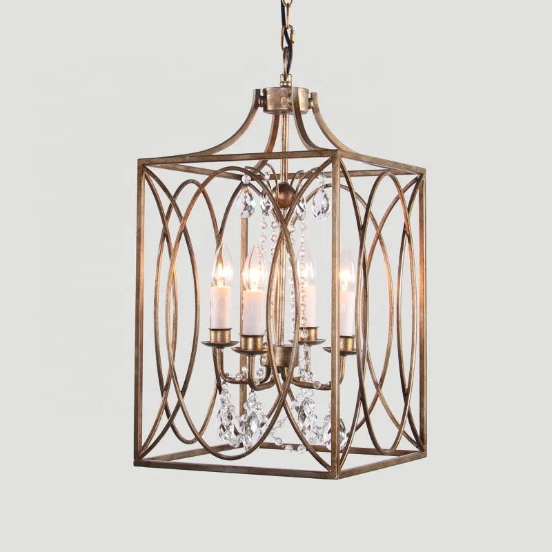 Новый Дизайн хрустальная люстра квадратный железный подвесной светильник вентилятор