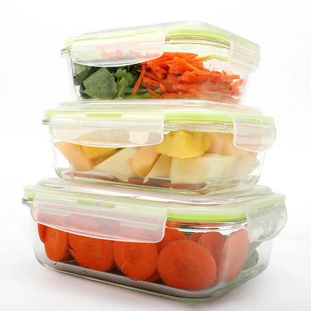 Модный стильный контейнер для хранения посуды, оптовая продажа, стеклянные детские контейнеры для хранения, Ланч-бокс, бамбуковый контейнер для микроволновой печи, пищевой контейнер
