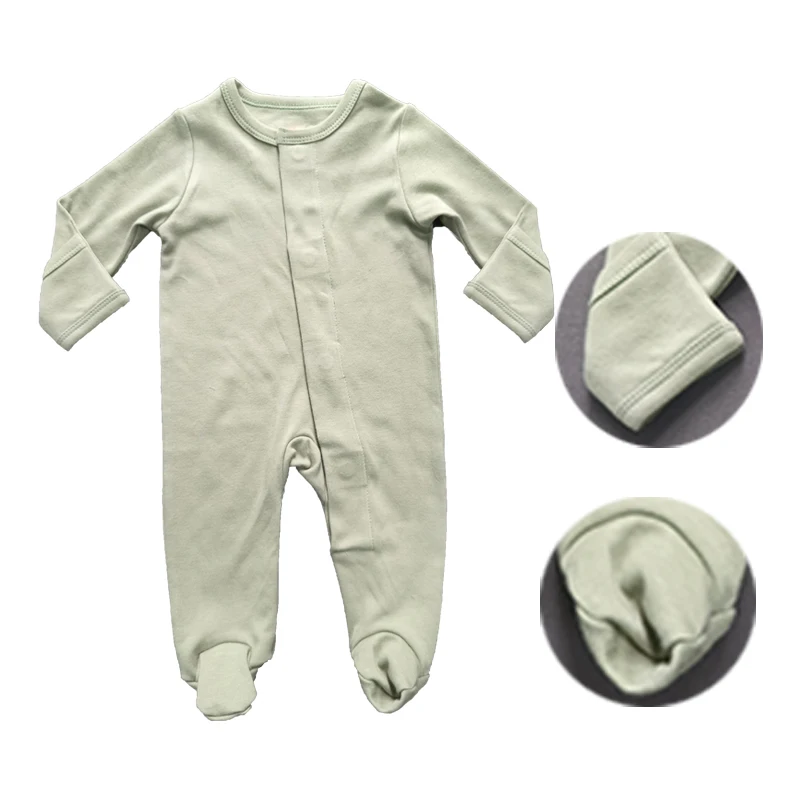 magnetic button bodysuit cotton baby onesie long sleeve footie baby clothes newborn magnetic baby rompers footie