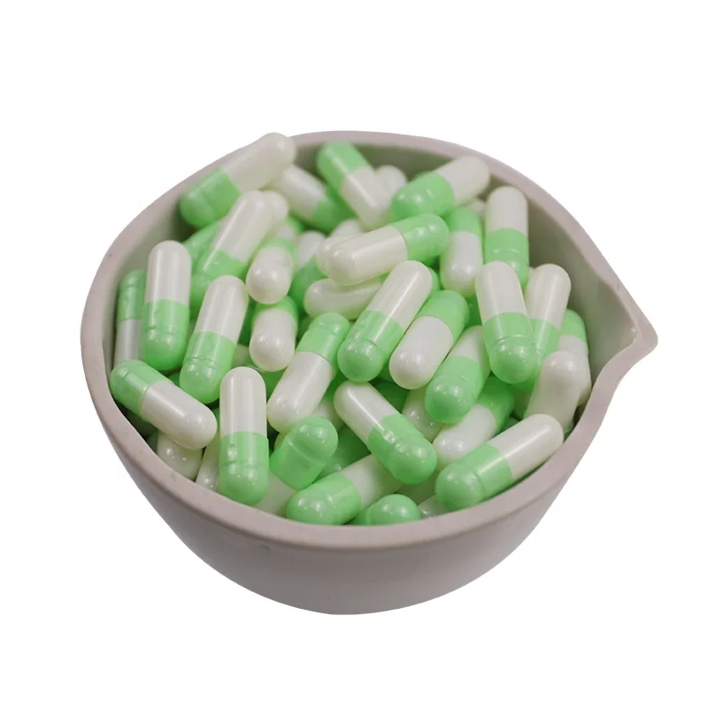 Apple Green White hard Capsules Shell Size 0 Gelatin Empty Capsules