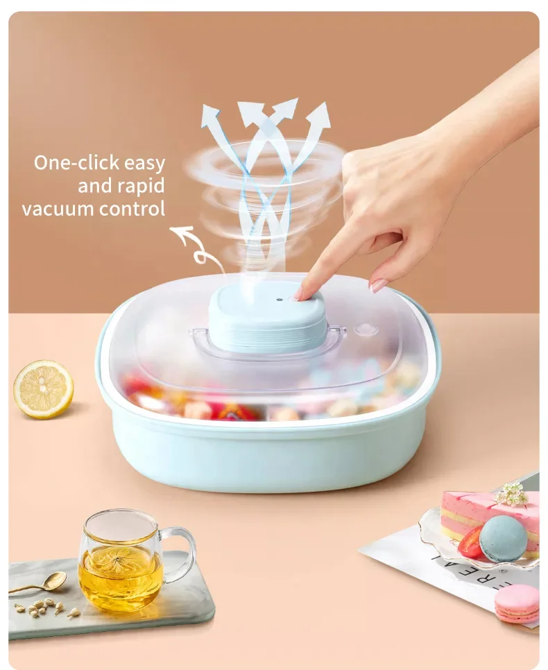 Food Storage Containers with Smart Vacuum Sealer Pump Vacuum Seal Storage Box Great for Rice & Meat & Food etc..