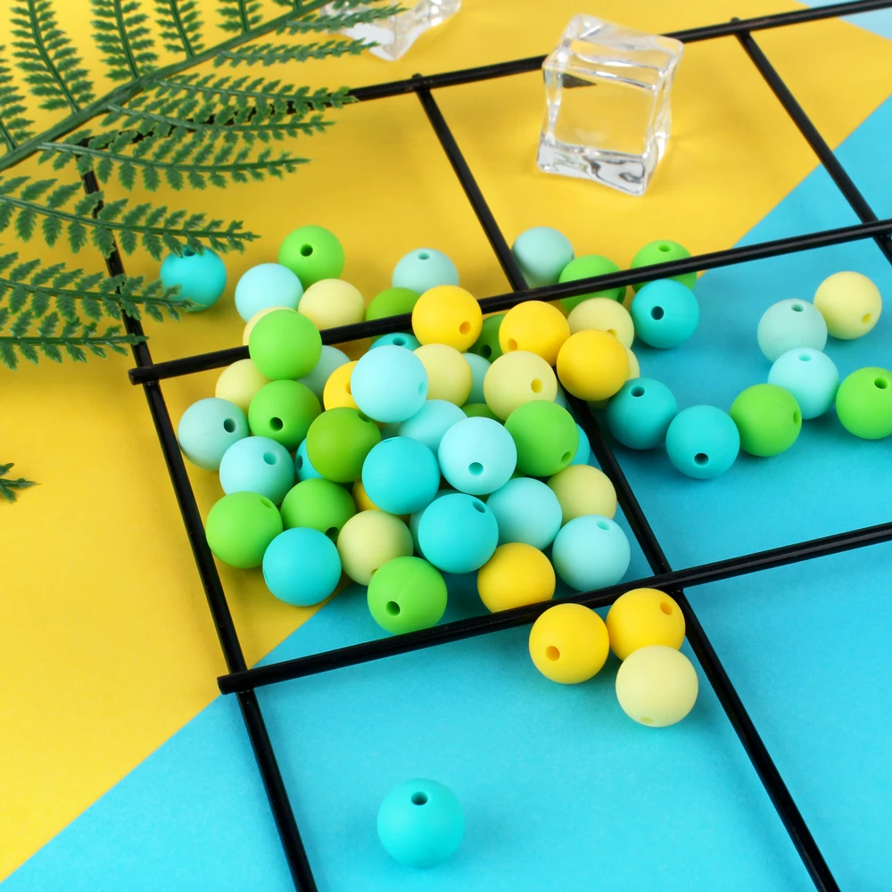 Новый Diy оптовая продажа ясные смола большие свободные пищевой нетоксичный Bpa бесплатные бусы-прорезыватели для малышей 12 мм Прорезыватель для зубов из бисера ювелирных изделий комплект