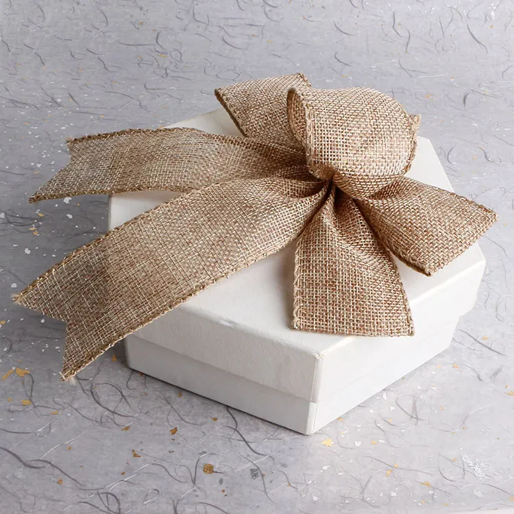 MSD Factory Wholesale Wired Jute Burlap Ribbon Bow Holiday Bow Christmas Bow For Decoration