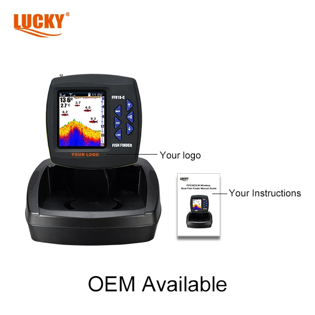 Lucky FF918C-T   cable sonar sensor 180m  boat fish finder