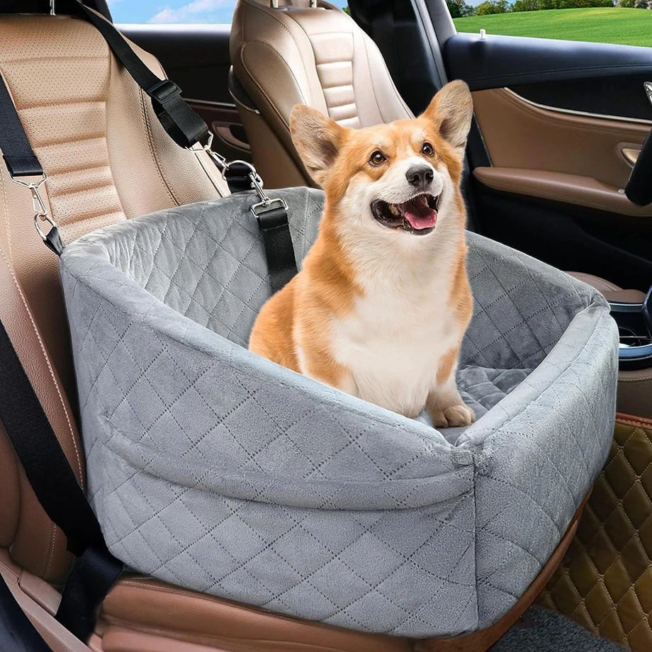 Dog Car Seat for Small Medium Dogs, Memory Foam Booster Car Seat for Dogs Elevated Pet Car Seat