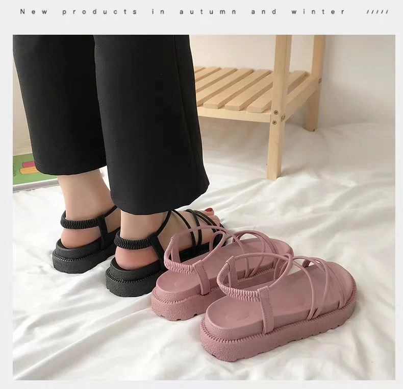 Summer Best selling PVC fashion flat sandals for women and ladies