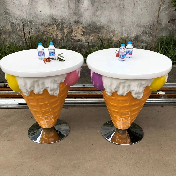 ice cream furniture for ice cream shop/giant ice cream prop/outdoor ice cream chairs and  table
