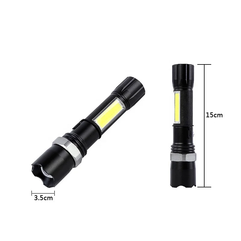 Portable Pocket  Flash light Rechargeable Aluminum Waterproof Zoomable  Mini Led Torch Lights for Camping