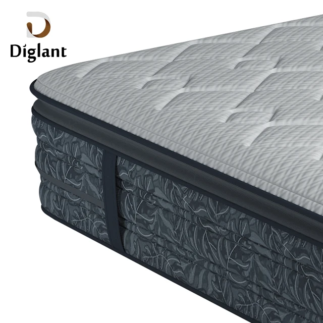 D58 Diglant hotel bedroom furniture soft compressed sponge queen size hotel euro pillow top luxury spring mattress