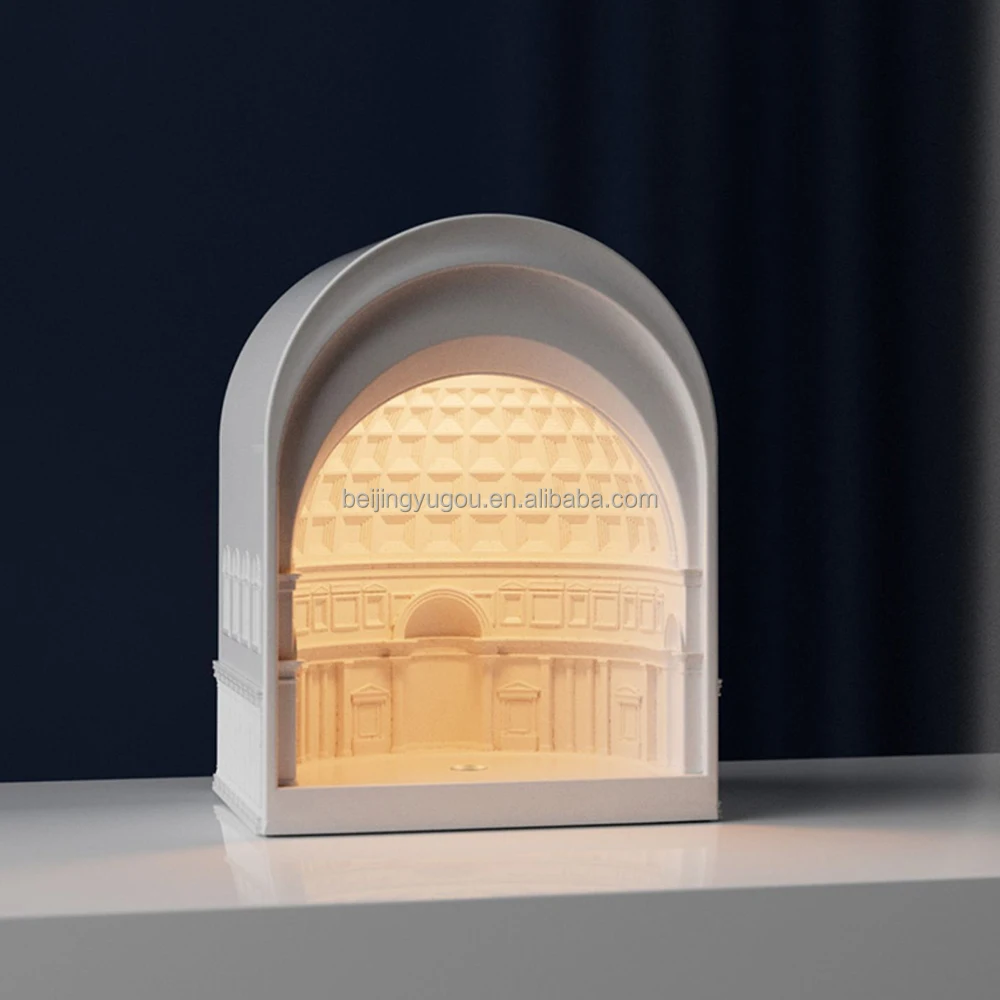 Designer Pantheon Cement Line Control Table Lamp Unique Luxury Warm Light Bedside Lamp LED DC Modem Gray Concrete Modern DC 5V