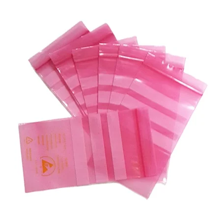 Color Customized Anti-static LDPE HDPE Plastic ESD Bags With Zipper Lock For Electronic Components
