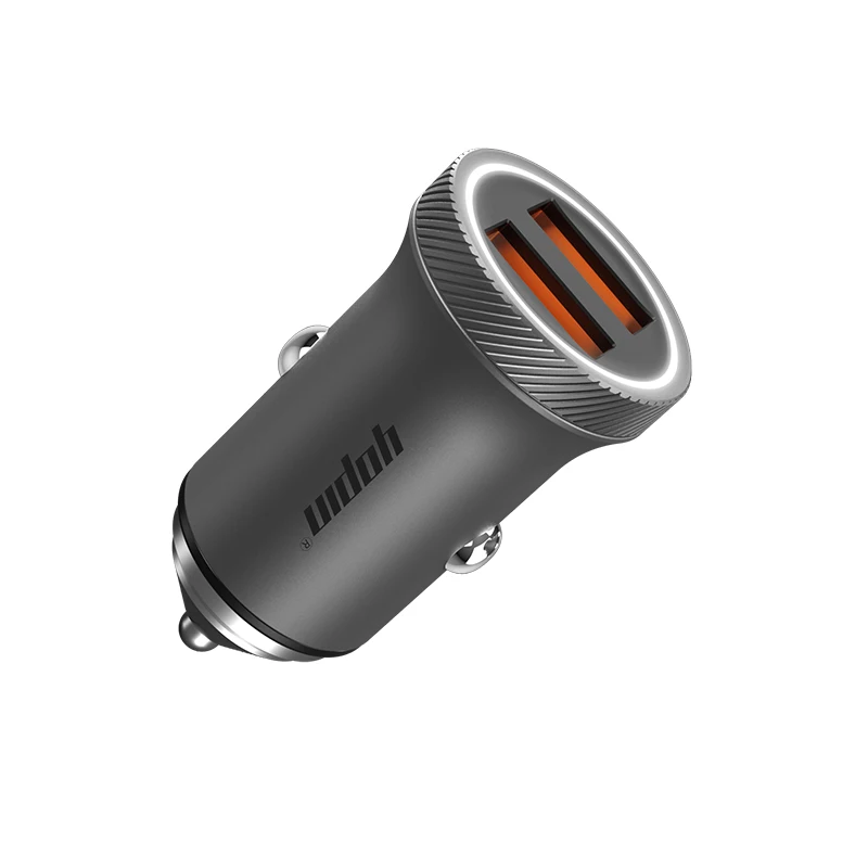high quality 36w kc standard for korea market mini aluminum alloy dual qc3.0 fast portable usb car charger for mobile phone