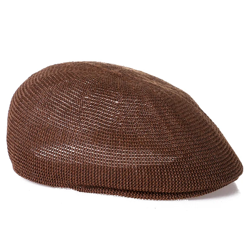 
Men Handmade Straw Newsboy Caps Ivy Hats Summer 