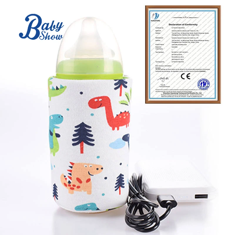 Babyshow baby bottle Warmers Portable Travel USB Insulation Warmer Bag Infant Feeding Milk Bottle Heated Cover
