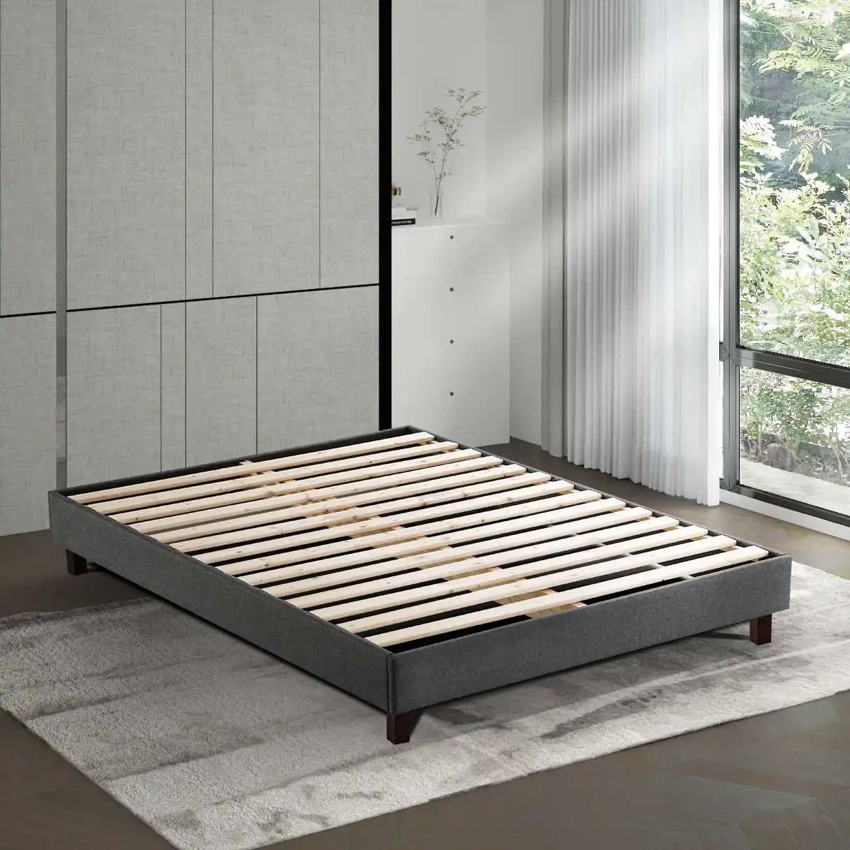 wholesale Cheap bed base Italian bed wooden design king size fabric soft bed