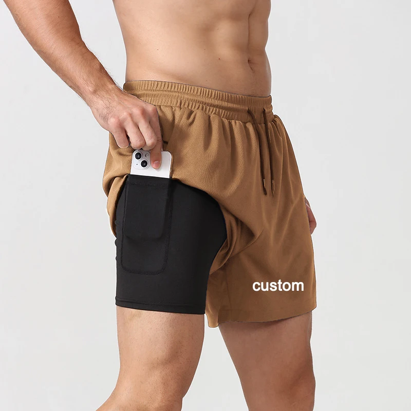 Short Mesh Breathable Basketball Shorts Fabric Custom Logo Drawstring Men Customized Casual Built in Gym Sport Summer Logo Knit