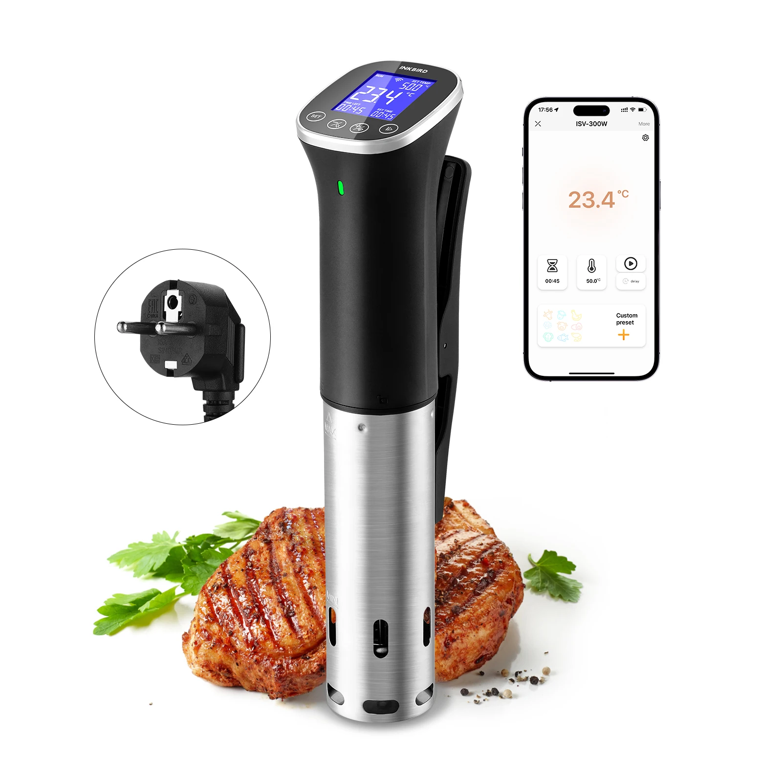 ISV 300W устройство INKBIRD Sous Vide IPX7 водонепроницаемая плита приложение пульт дистанционного управления с рецептами
