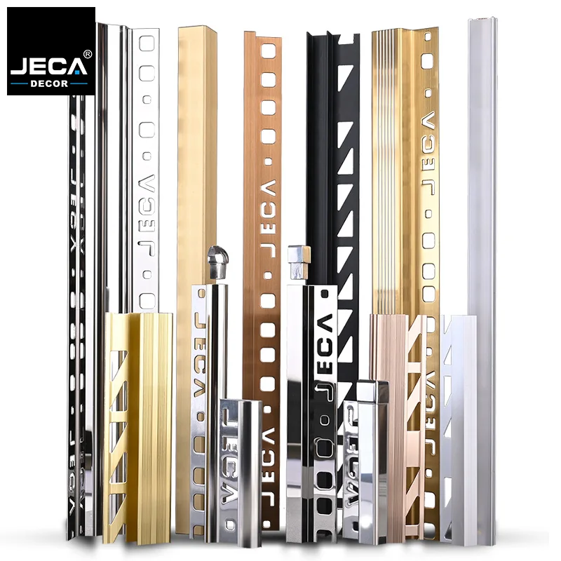 JECA Trim Strip for Metal Stainless Steel 304 Ceramic Tile Profiles Provided Wall and Ceiling Decoration Tile Accessories