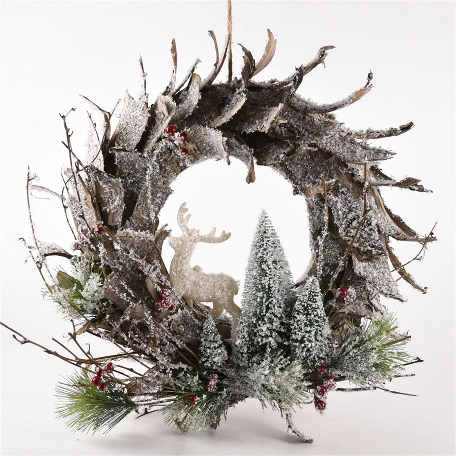 GY BSCI Christmas Customized Wooden Decorative Indoor Christmas Artificial Fashion Twig Wreath wholesale