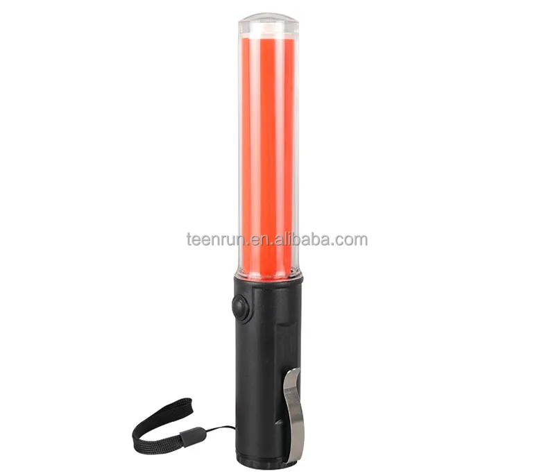 Length 26cm LED Traffic Wand Baton Battery Powered Traffic Signal Control Baton