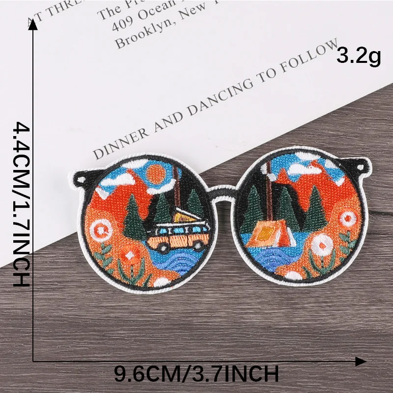 Camping Series Embroidery Patch Accessory Badges with Letter Design Cloth Labels