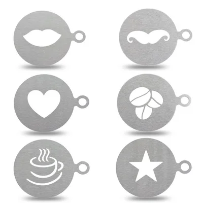 Customized 304 Stainless Steel Coffee Latte Art Decorating Templates