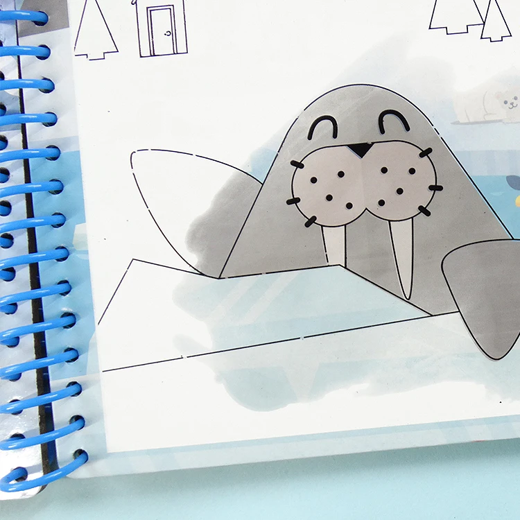 Customized Kids  Learning  Magic  Coloring Doodle  Drawing Book  Animal Friends Water Coloring book