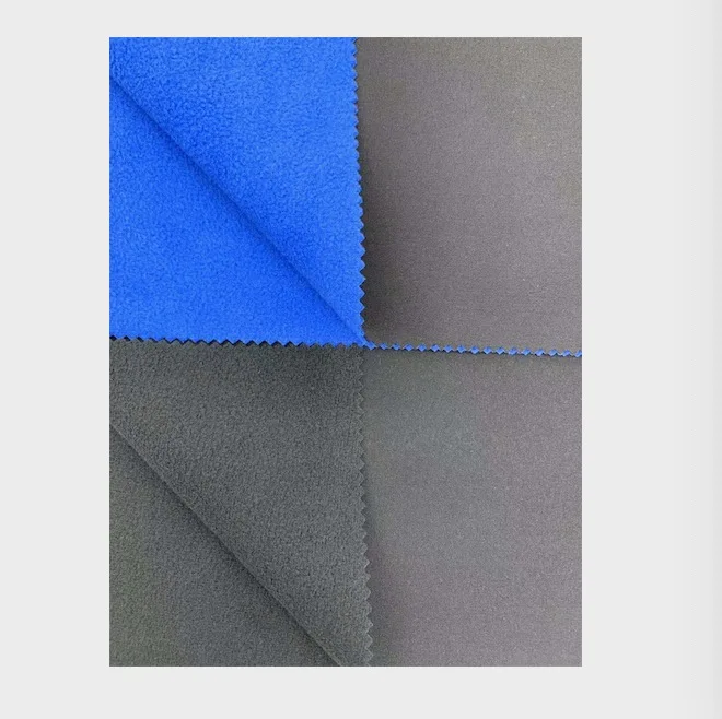 
three layer soft-shell 96%polyester 4% spandex pongee bonded polar fleece with TPU 1000/1000mm fabric 