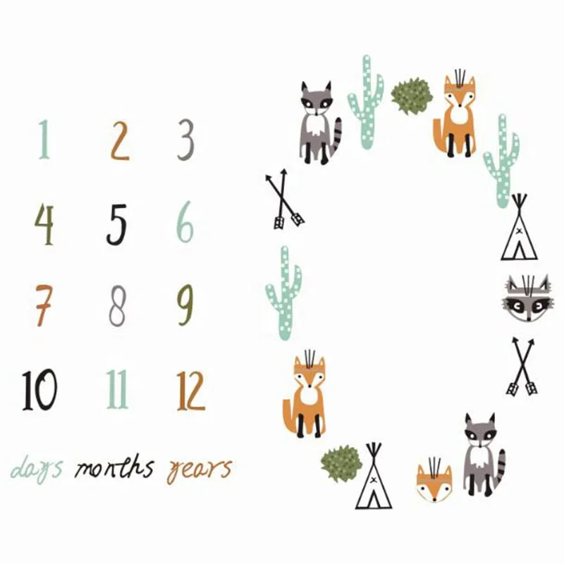 2021 оптовая продажа пользовательских фотографий реквизит для новорожденных ежемесячное одеяло для новорожденных