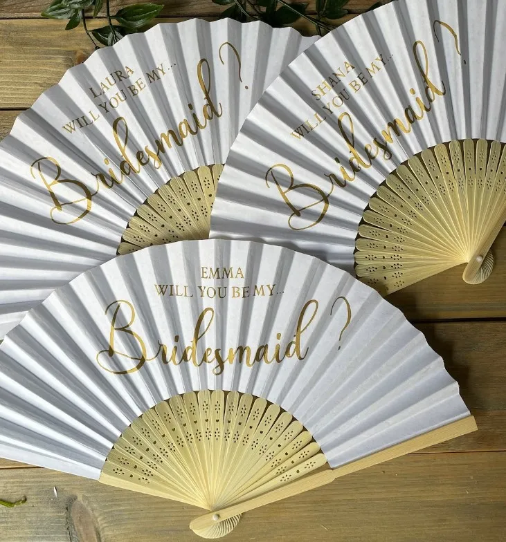 BSBH Wholesale Popular Sublimation Cheap Custom Printing  Hand Held Fan Promotional Gift Paper Hand Fan